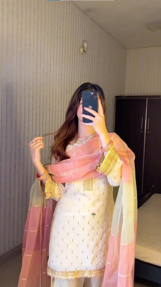 Cream Elegant Trending Suit