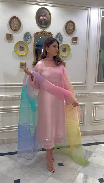 New Designer Pink ensemble suit