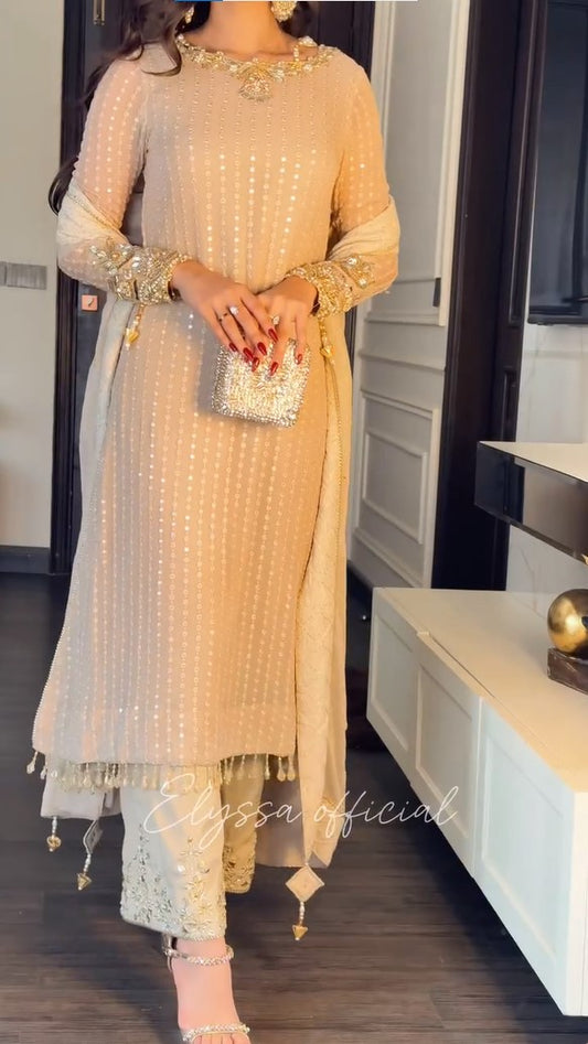 Cream Designer Suit
